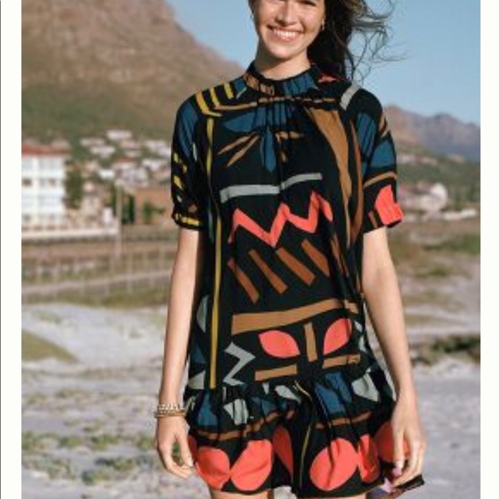 Anthropologie high neck summer dress